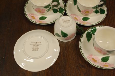 (n-7578/3) Villeroy & Boch Wild Rose, kohvitassid-taldrikud, 6tk