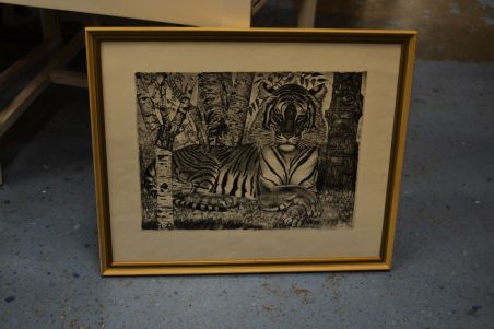 (p-1099) Viiralti trükirepro Lamav tiiger