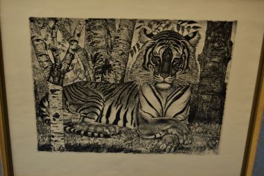 (p-1099) Viiralti trükirepro Lamav tiiger