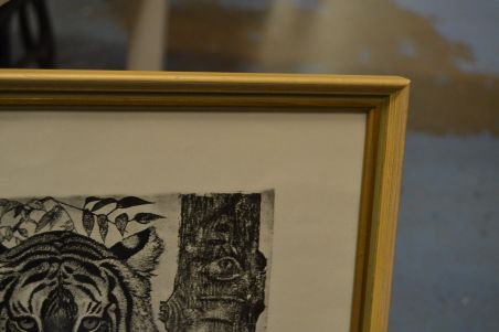 (p-1099) Viiralti trükirepro Lamav tiiger