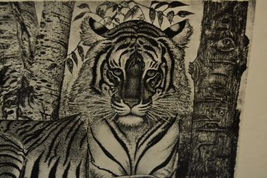 (p-1099) Viiralti trükirepro Lamav tiiger