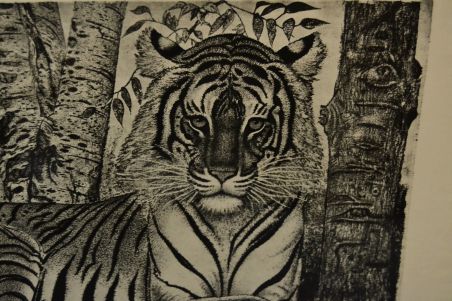 (p-1099) Viiralti trükirepro Lamav tiiger