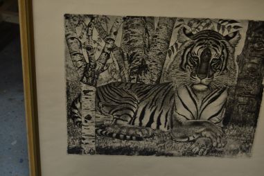 (p-1099) Viiralti trükirepro Lamav tiiger