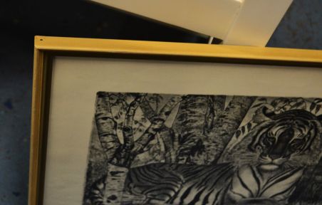 (p-1099) Viiralti trükirepro Lamav tiiger