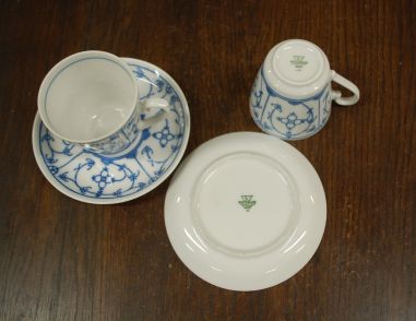 (n-7600/2) Bavaria Winterling õlelillemustriga kohvitassid-taldrikud, 2tk