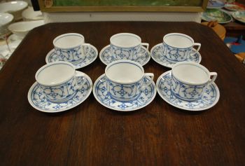 (n-7600/3) Bavaria Winterling õlelillemustriga kohvitassid-taldrikud, 6tk