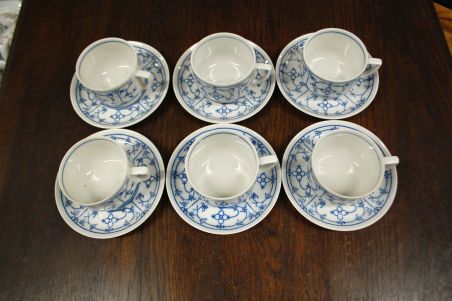 (n-7600/3) Bavaria Winterling õlelillemustriga kohvitassid-taldrikud, 6tk