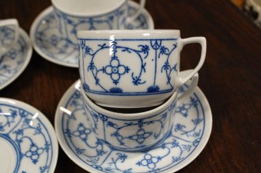 (n-7600/3) Bavaria Winterling õlelillemustriga kohvitassid-taldrikud, 6tk