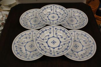 (n-7601) Kahla Original Blau Saks õlelillemustriga  supi-pastataldrikud, 6tk