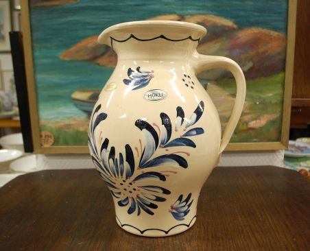 (n-7603) Hükli Keramik, suur käsitsimaalitud kann/ vaas nr 508/30