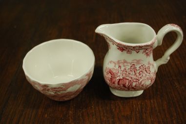 (n-7608/1) Myotts Country Life, Fine Staffordshire Ware, koorekann ja suhkrukauss