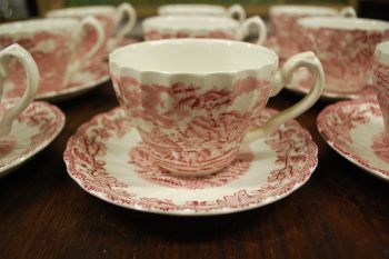 (n-7608/2) Myotts Country Life, Fine Staffordshire Ware, kohvitassid-taldrikud, 9tk 2