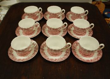 (n-7608/2) Myotts Country Life, Fine Staffordshire Ware, kohvitassid-taldrikud, 9tk