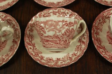 (n-7608/2) Myotts Country Life, Fine Staffordshire Ware, kohvitassid-taldrikud, 9tk