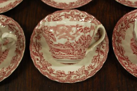 (n-7608/2) Myotts Country Life, Fine Staffordshire Ware, kohvitassid-taldrikud, 9tk