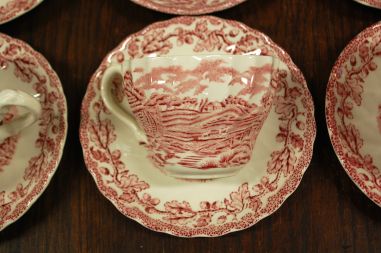 (n-7608/2) Myotts Country Life, Fine Staffordshire Ware, kohvitassid-taldrikud, 9tk