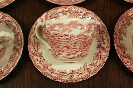 (n-7608/2) Myotts Country Life, Fine Staffordshire Ware, kohvitassid-taldrikud, 9tk