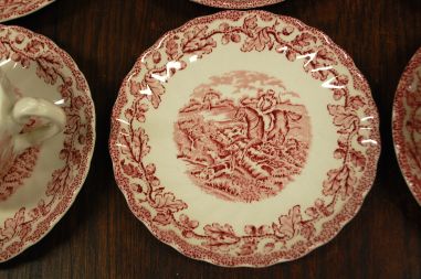 (n-7608/2) Myotts Country Life, Fine Staffordshire Ware, kohvitassid-taldrikud, 9tk