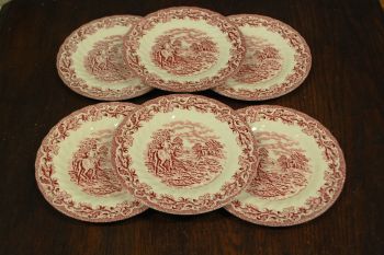 (n-7608/3) Myotts Country Life, Fine Staffordshire Ware, salatitaldrikud, 6tk