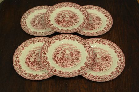 (n-7608/3) Myotts Country Life, Fine Staffordshire Ware, salatitaldrikud, 6tk