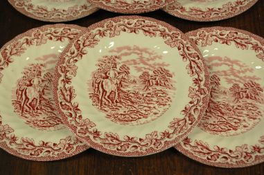 (n-7608/3) Myotts Country Life, Fine Staffordshire Ware, salatitaldrikud, 6tk