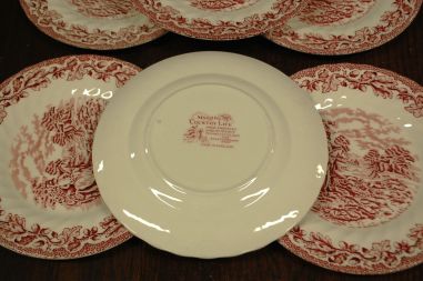 (n-7608/3) Myotts Country Life, Fine Staffordshire Ware, salatitaldrikud, 6tk