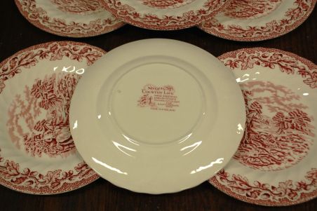 (n-7608/3) Myotts Country Life, Fine Staffordshire Ware, salatitaldrikud, 6tk