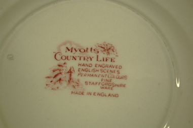 (n-7608/3) Myotts Country Life, Fine Staffordshire Ware, salatitaldrikud, 6tk