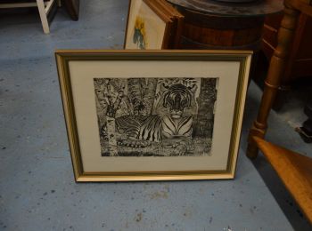 (P-1100) Viiralt trükirepro Lamav tiiger