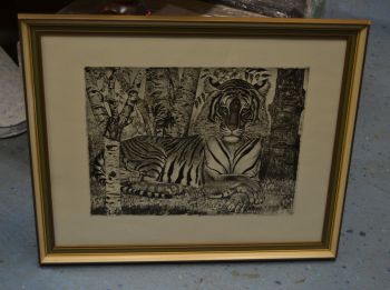 (P-1100) Viiralt trükirepro Lamav tiiger 2