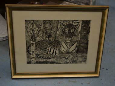 (P-1100) Viiralt trükirepro Lamav tiiger