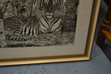 (P-1100) Viiralt trükirepro Lamav tiiger