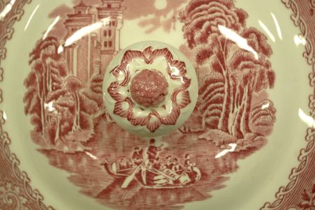 (n-7621) Staffordshire Ironstone, Canterbury River Scene suur tirin