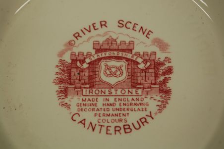 (n-7621) Staffordshire Ironstone, Canterbury River Scene suur tirin