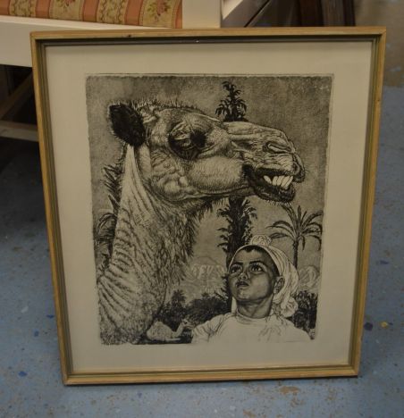 (P-1106) Viiralt, trükirepro Berberi tüdruk kaameliga