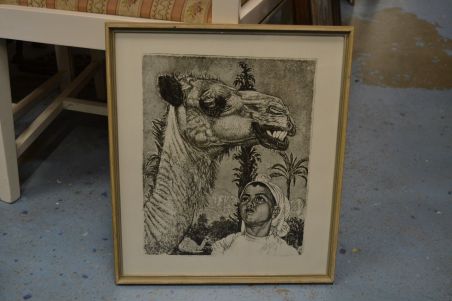 (P-1106) Viiralt, trükirepro Berberi tüdruk kaameliga