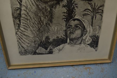 (P-1106) Viiralt, trükirepro Berberi tüdruk kaameliga