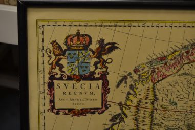 (P-1109) Huvitav vana Carl Gustavi valduste kaart koos Eestiga