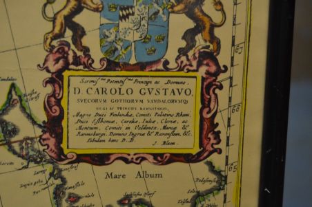 (P-1109) Huvitav vana Carl Gustavi valduste kaart koos Eestiga