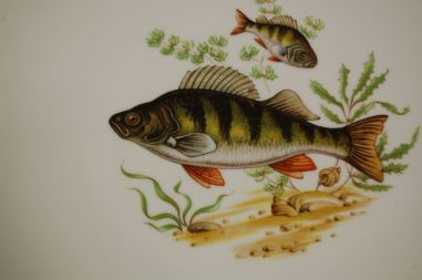 (n-7654/3) Bavaria Wunsiedel R Porcelaine, kala dekooriga suured praetaldrikud, 6tk