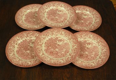 (n-7664) EIT England punased salatitaldrikud, 6tk