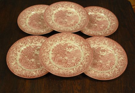 (n-7664) EIT England punased salatitaldrikud, 6tk