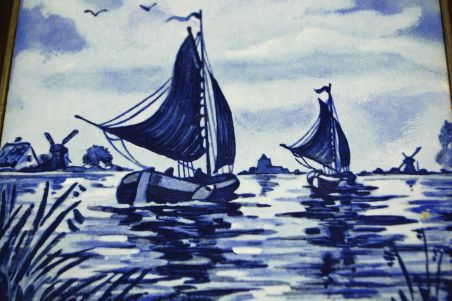 (n-7666) Mosa, purjekatega kuumaalus metallraamis