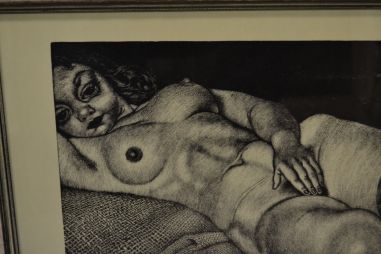 (P-1112) Viiralti trükirepro - Lamav akt kanepiriidel