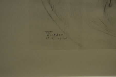 (P-1113) Viiralt, trükirepro Lamav akt tätoveeritud käega