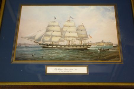 (n-7682) John Scott, Purjelaeva Ocean Pride1865 raamitud värviline trükk