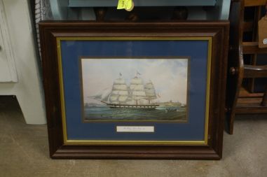 (n-7682) John Scott, Purjelaeva Ocean Pride1865 raamitud värviline trükk