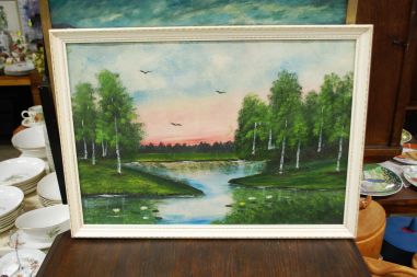 (L-765) Suur raamitud loodusvaatega trükk