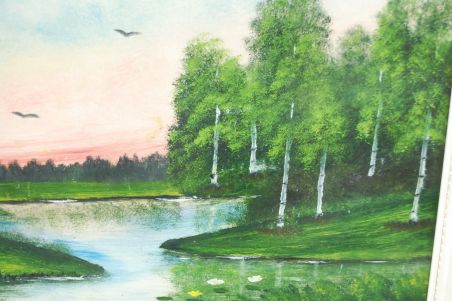 (L-765) Suur raamitud loodusvaatega trükk