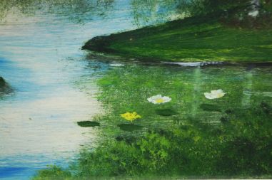 (L-765) Suur raamitud loodusvaatega trükk